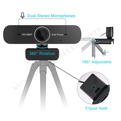 80 Grad der automatischen Scharfeinstellung des USB-Computer-Webcam-vollen HD 1080P 60FPS