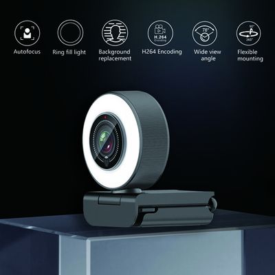 Der Kamera-automatischen Scharfeinstellung H.264 Live Streaming Webcams USB Format mit Ring Light