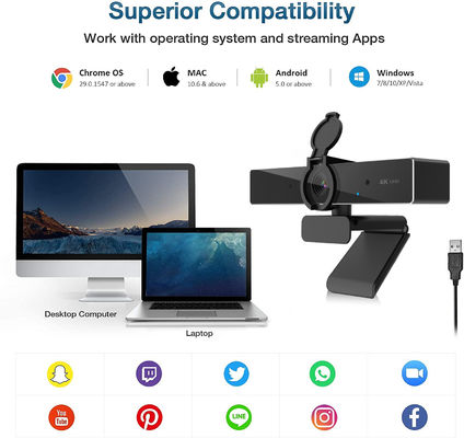 3840*2160P 60FPS PC Webcam des Web-Kamera-Aluminiumkasten-4K UHD